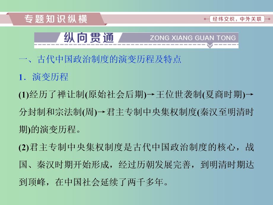 高三历史一轮复习专题一古代中国的政治制度专题整合提升课件新人教版.ppt_第4页