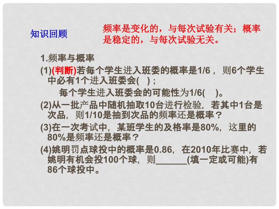 内蒙古准格尔旗高中数学 第三章 概率 3.1 概率的意义课件2 新人教B版必修3_第2页