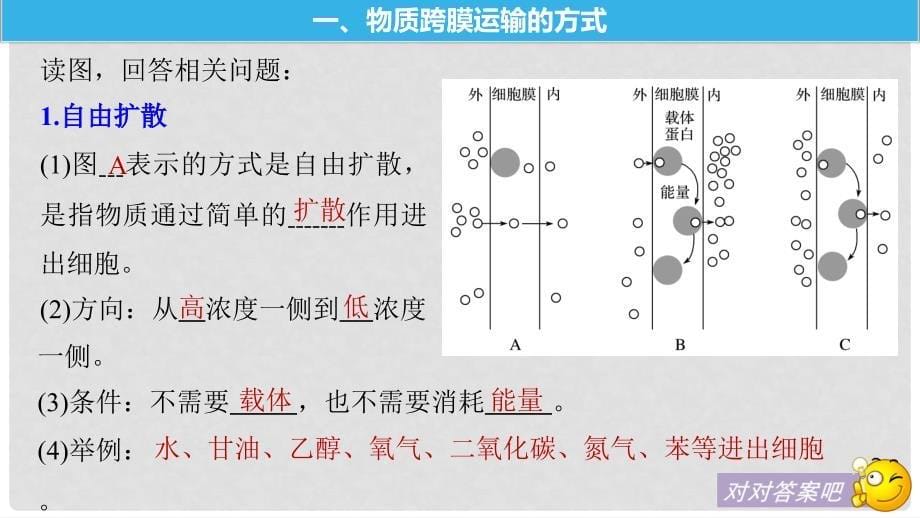 高中生物 第四章 细胞的物质输入和输出 第3节 物质跨膜运输的方式课件 新人教版必修1_第5页