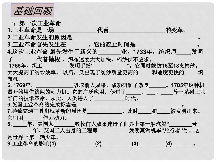 九年级历史上册 第二单元《工业革命》复习课件 川教版_第2页