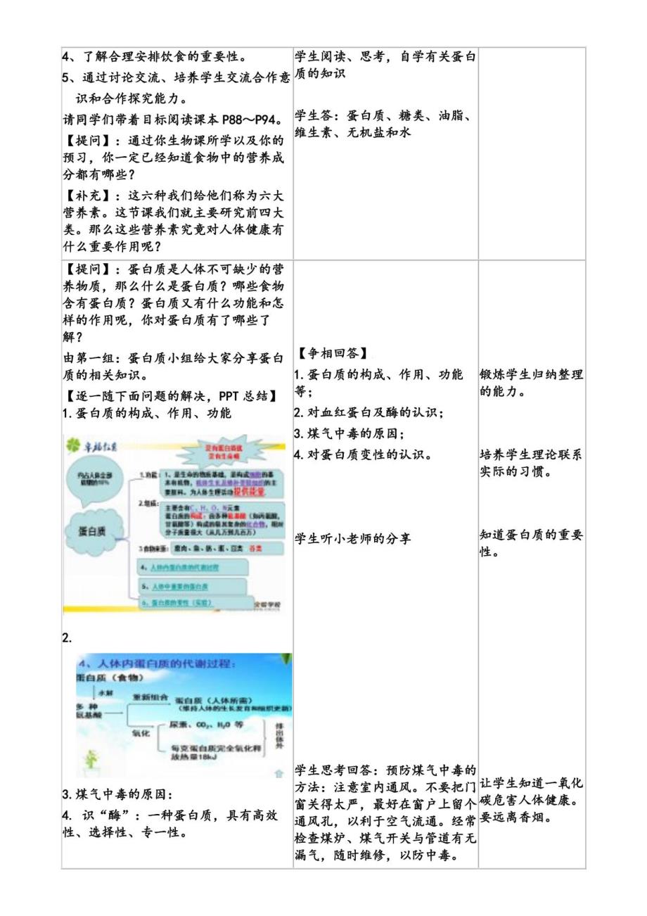 初中化学人教九年级下册（2023年新编）化学与生活人类重要的营养物质教案_第2页