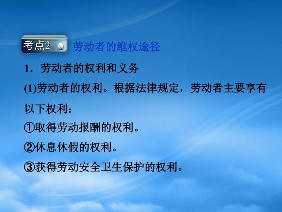 高三政治一轮复习 专题四 劳动就业与守法经营课件 新人教选修5_第5页