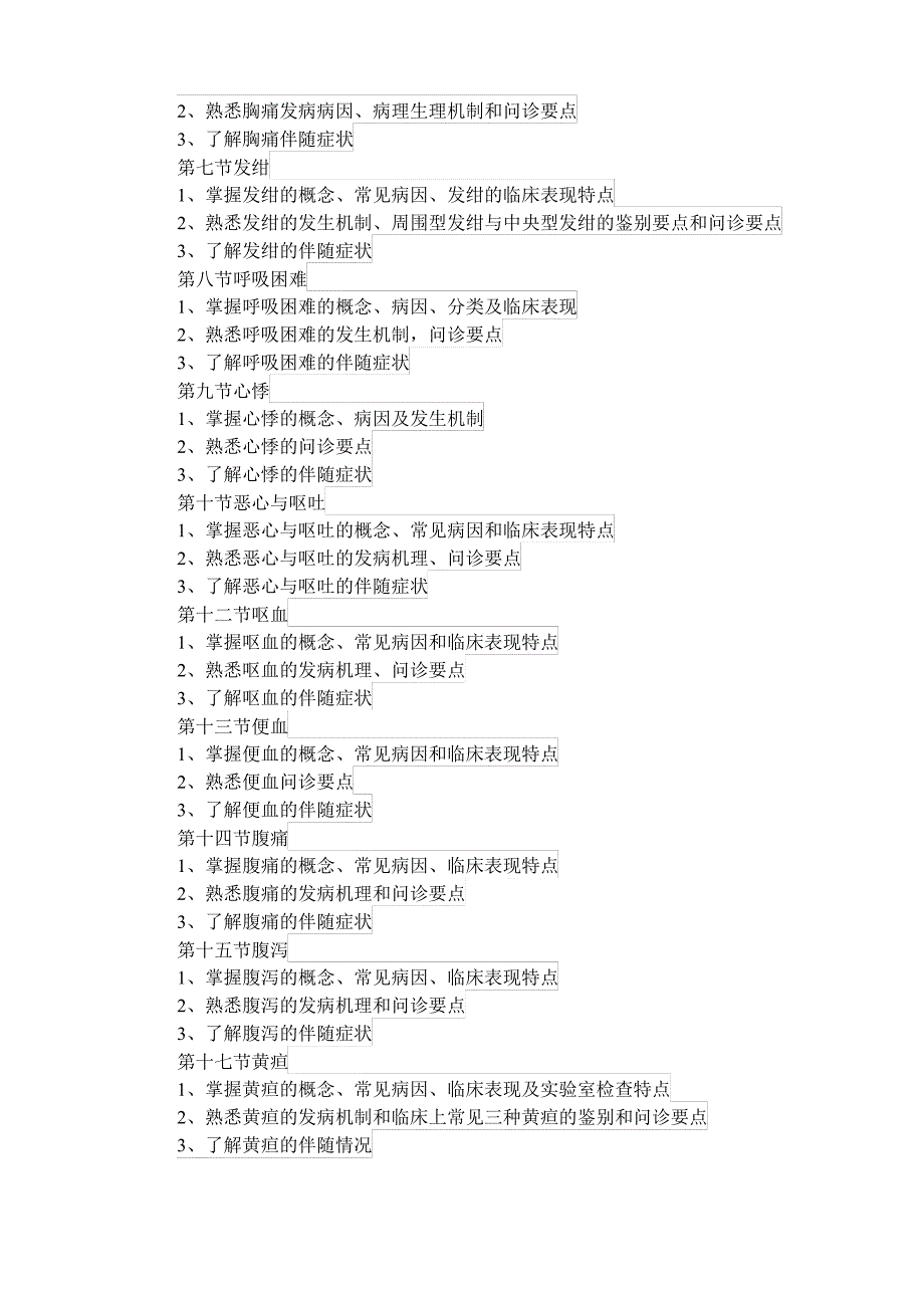 《诊断学》课程考试大纲(专升本)_第2页