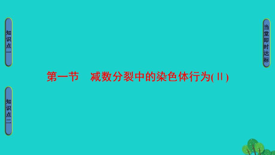 教师用书高中生物第2章染色体与遗传第1节减数分裂中的染色体行为Ⅱ课件浙科版必修_第1页