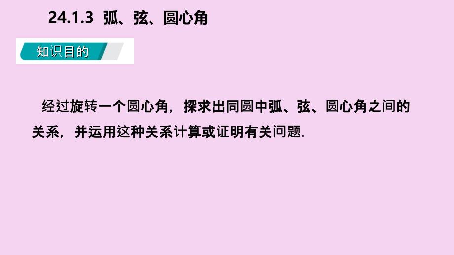 人教版九年级数学上册24.1.3弧弦圆心角听课ppt课件_第3页