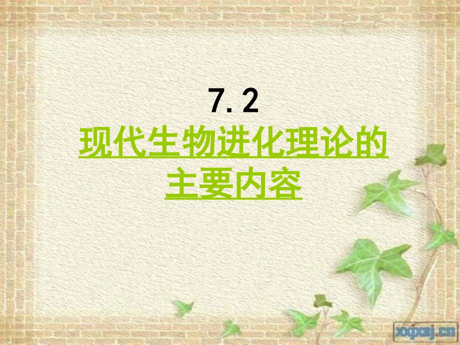 人教版必修二第七章第二节现代生物进化理论的主要内容（共42张PPT）_第1页