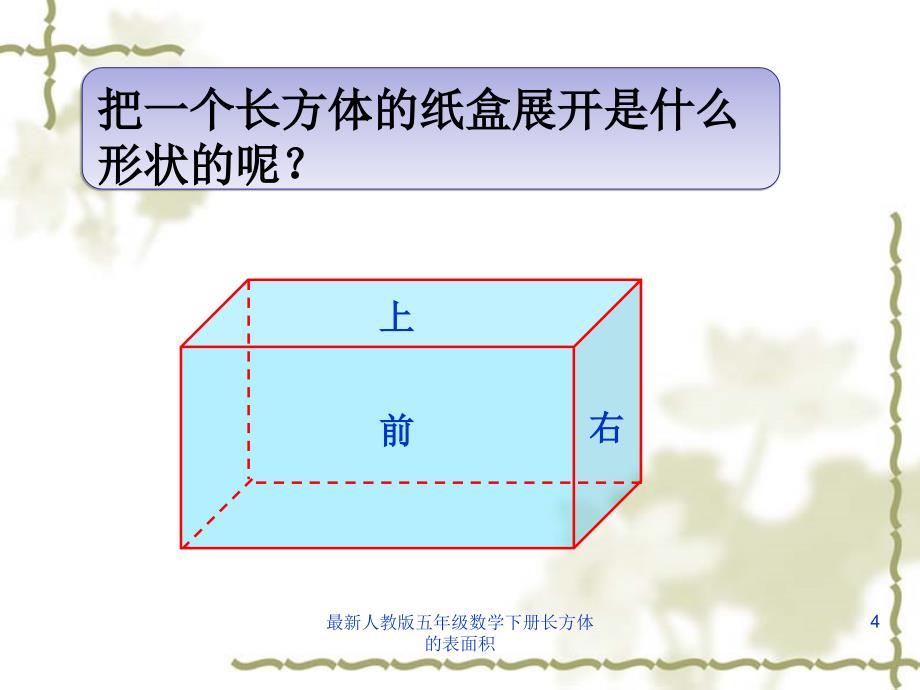 最新人教版五年级数学下册长方体的表面积课件_第4页