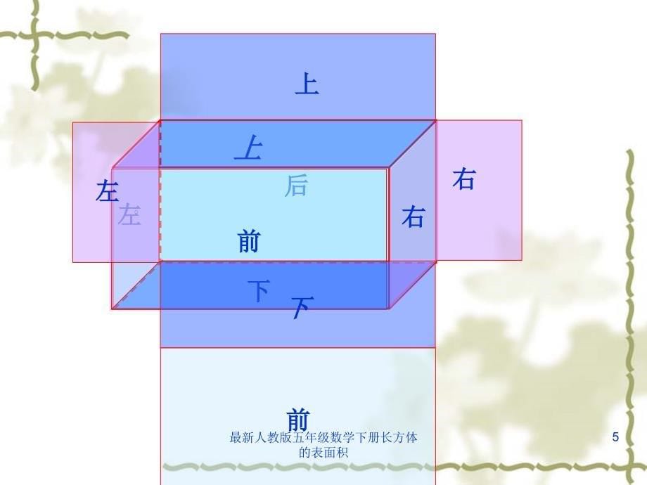 最新人教版五年级数学下册长方体的表面积课件_第5页