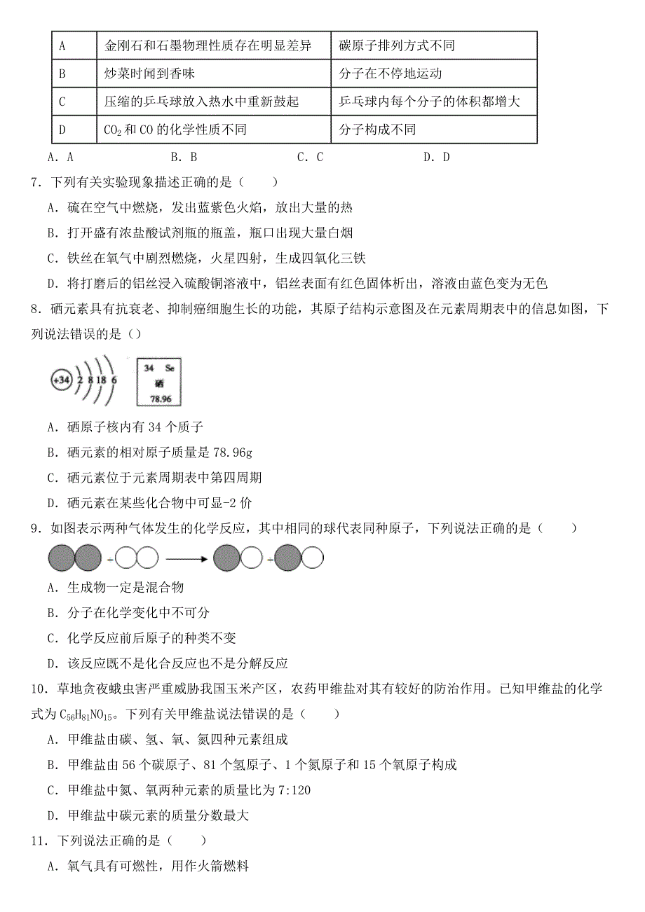 黑龙江省龙东地区2020年中考化学试卷【含答案】_第2页