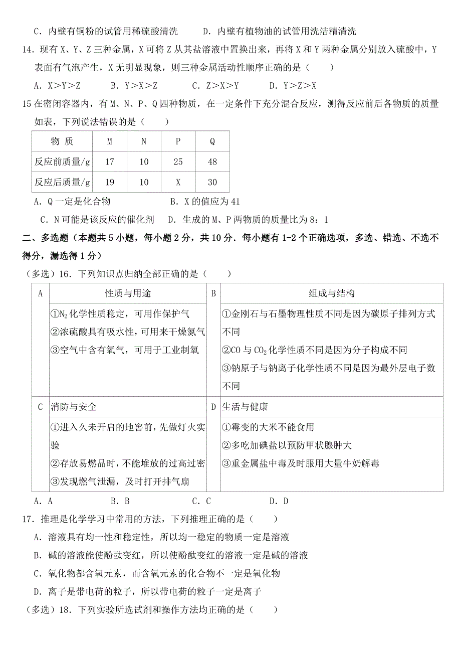 2018年黑龙江省龙东地区中考化学试卷【含答案】_第3页