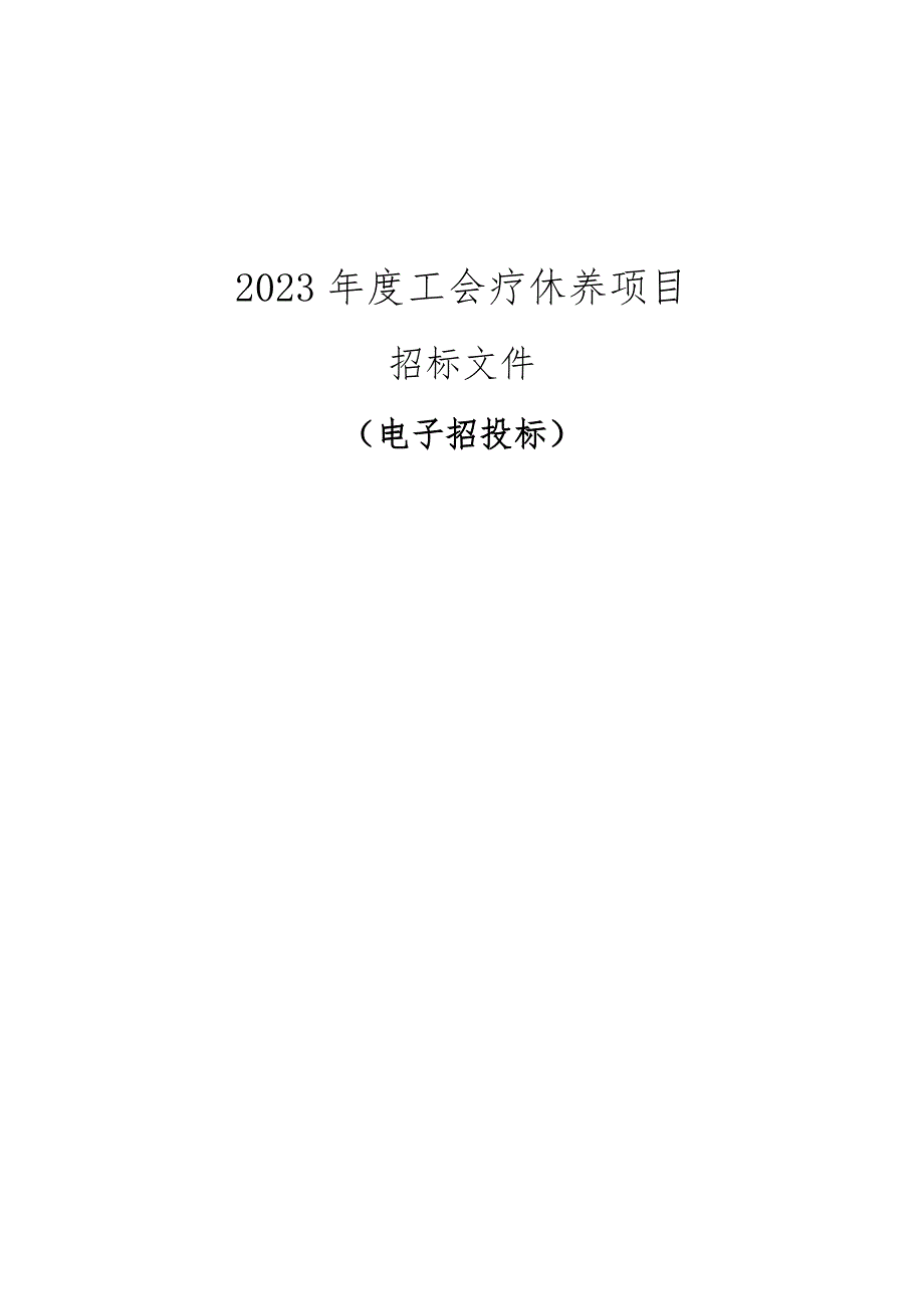 工会疗休养项目招标文件_第1页