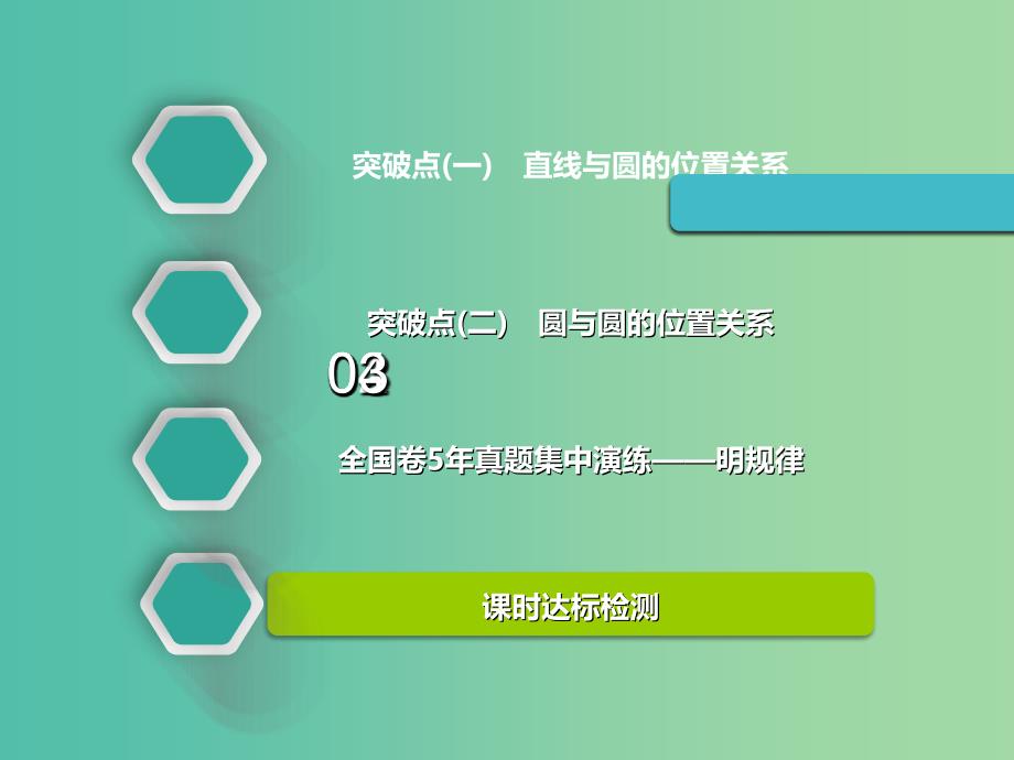 高考数学一轮复习第九章解析几何第三节直线与圆圆与圆的位置关系实用课件理.ppt_第2页