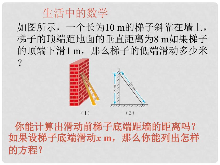 九年级数学上册 第2章 一元二次方程 1 认识一元二次方程课件1 （新版）北师大版_第4页