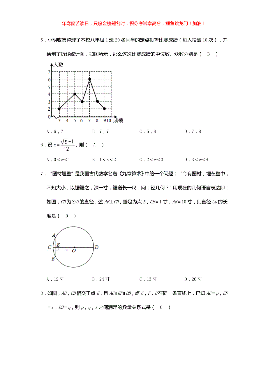 2021年山东省淄博市中考数学真题(含答案)_第2页