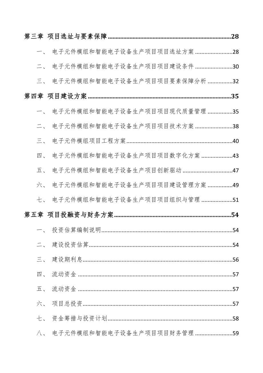 电子元件模组和智能电子设备生产项目可行性研究报告_第5页