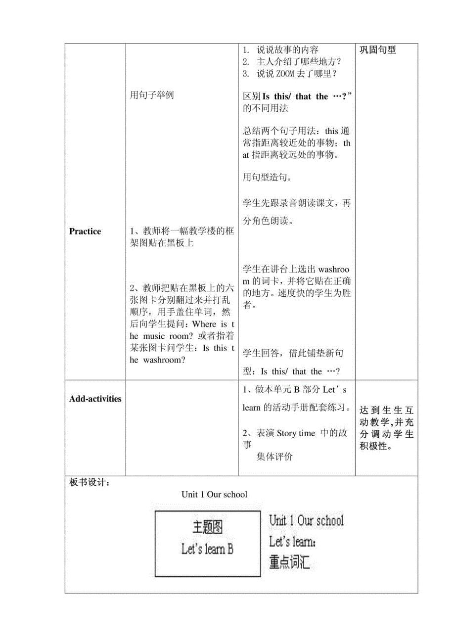 PEP小学四年级英语下册教案全册_第5页