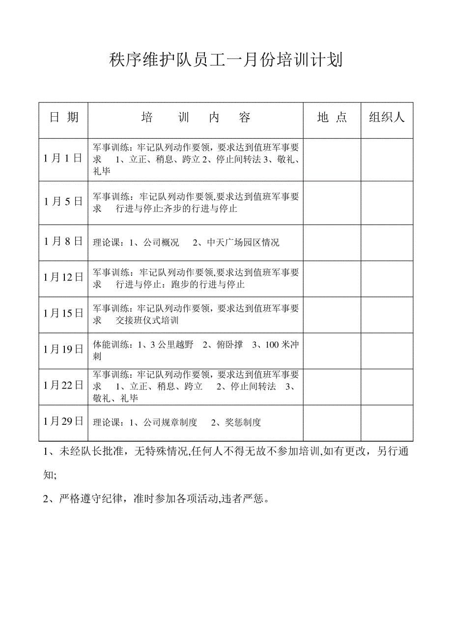 保安年度队培训计划_第5页