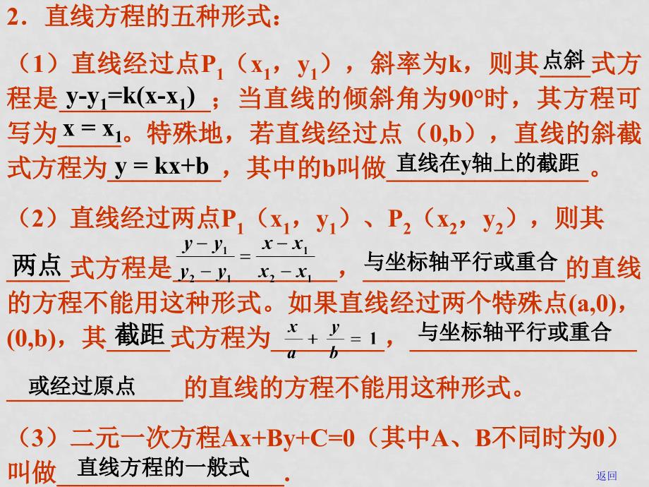 高中数学：7.2《直线的方程》课件（湘教版必修3）_第4页