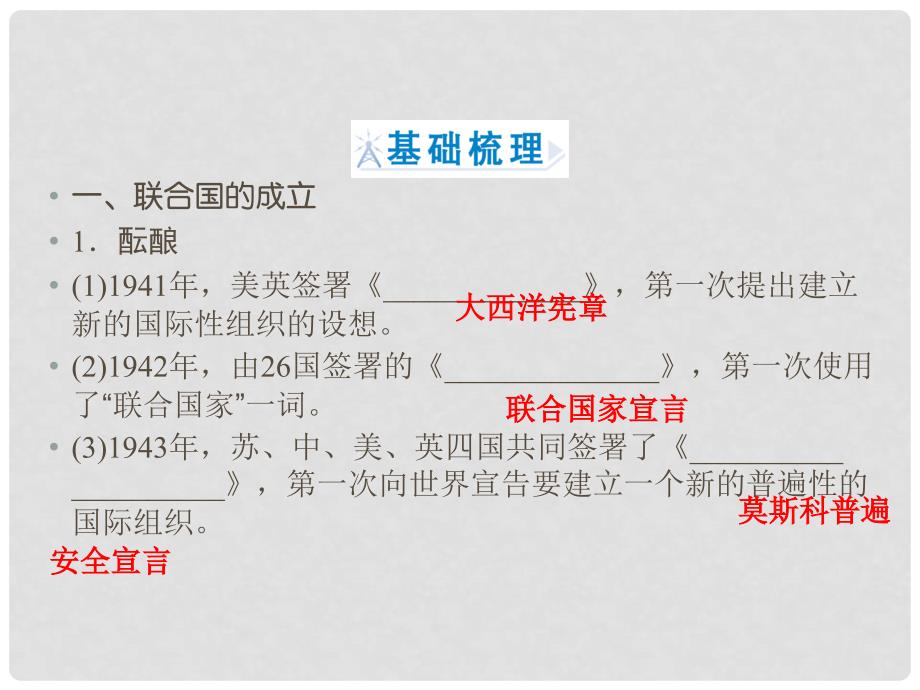 高中历史 第四章 雅尔塔体系下的“冷战”与和平 4.4 联合国维护世界和平的活动课件 北师大版选修3_第3页