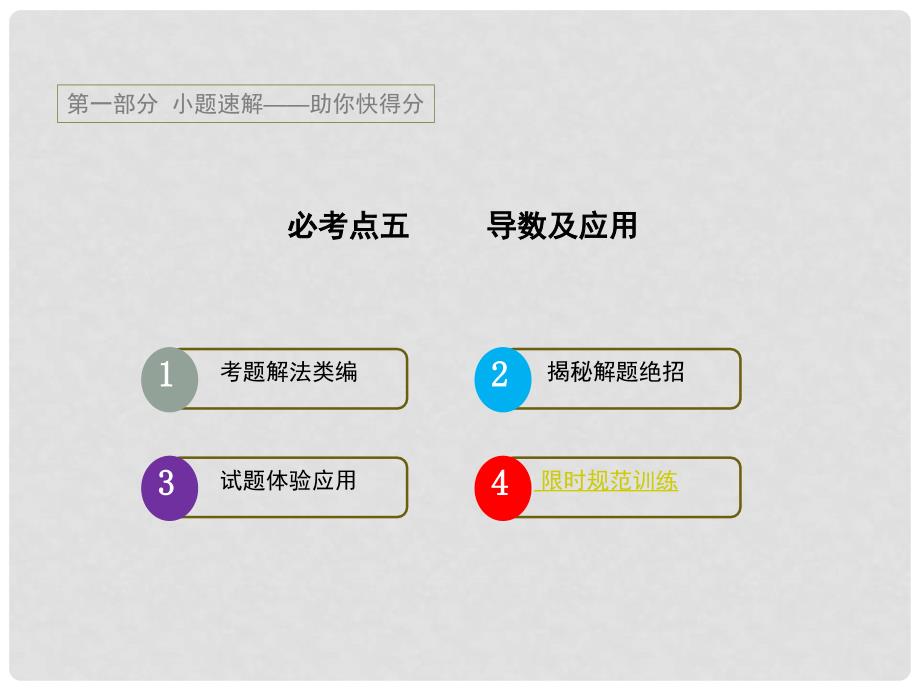 高考数学二轮复习 考点五导数及应用课件 理_第1页