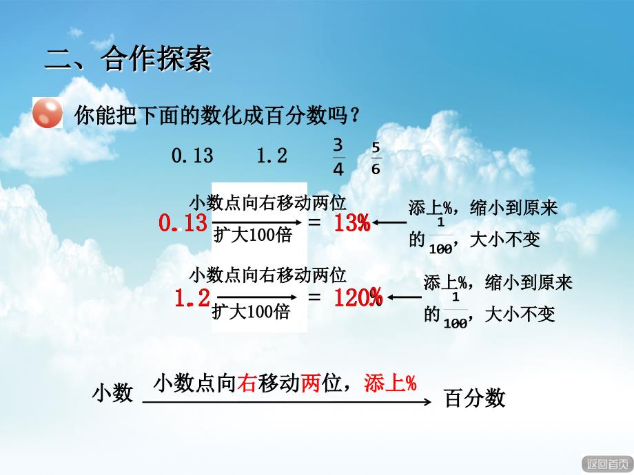 最新【青岛版】六年级上册数学：第7单元百分数和小数、分数的互化ppt课件_第4页