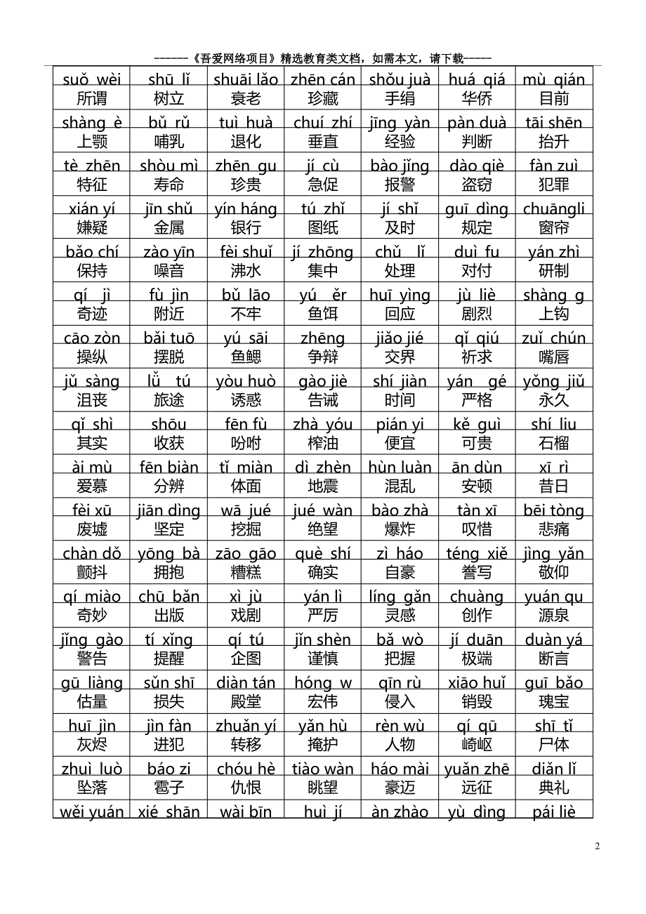 最新人教版小学五年级语文上册总复习知识点大全_第2页