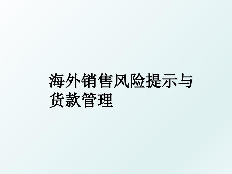 海外销售风险提示与货款_第1页