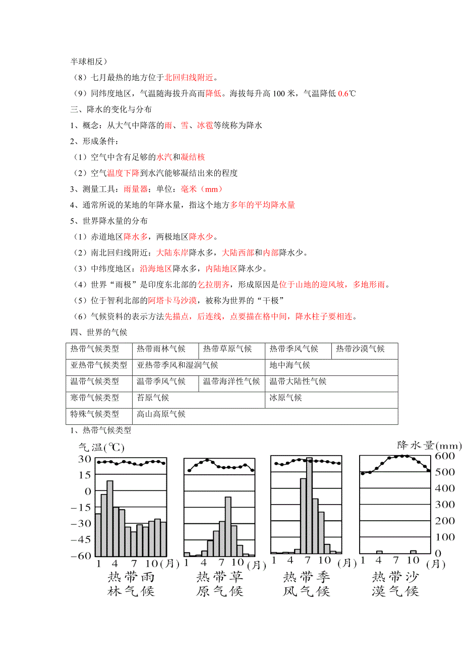 专题05天气与气候（早读背诵要点）（答案版）---格致课堂-中考地理备考复习重点资料归纳汇总_第3页