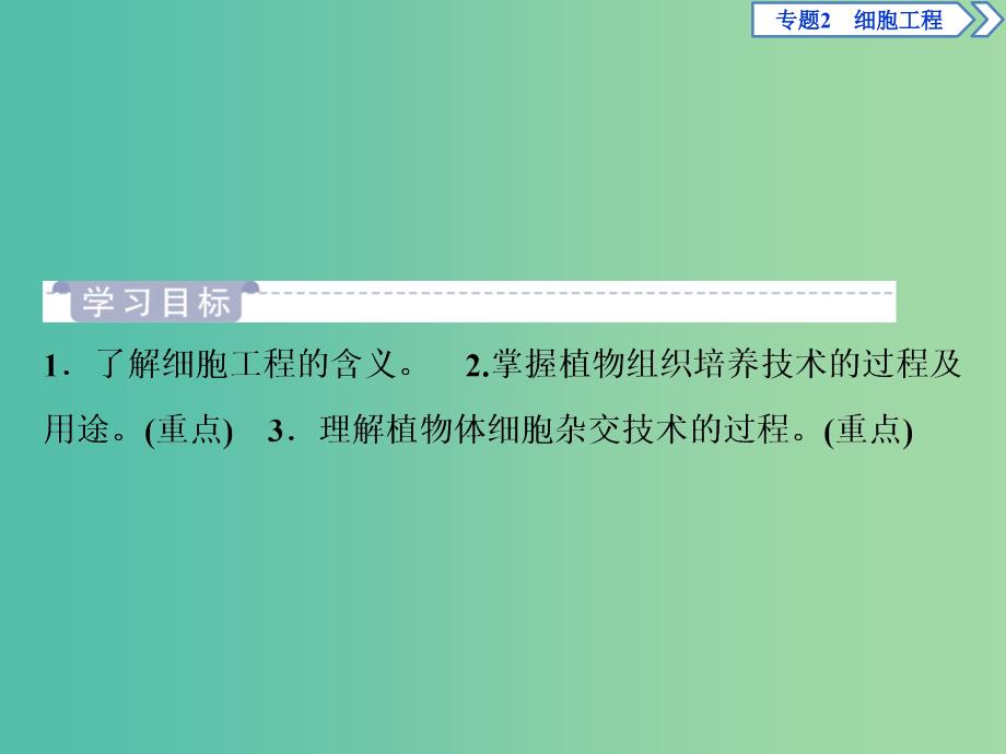 2019年春高中生物专题2细胞工程2.1植物细胞工程2.1.1植物细胞工程的基本技术课件新人教版选修3 .ppt_第3页