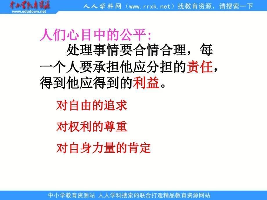 人教版思想品德八下第九课我们崇尚公平公平是社会稳定的“天平”课件之一_第5页