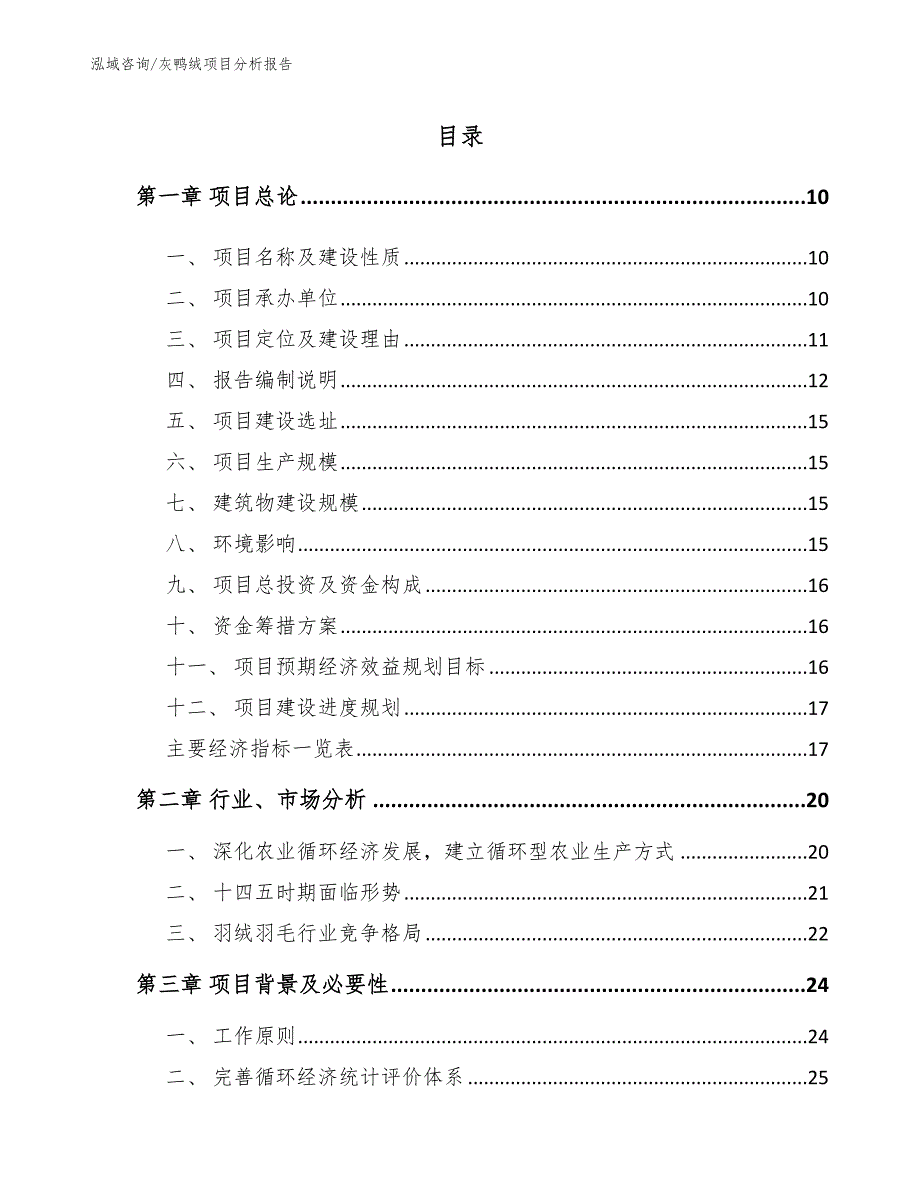 灰鸭绒项目分析报告_范文模板_第2页