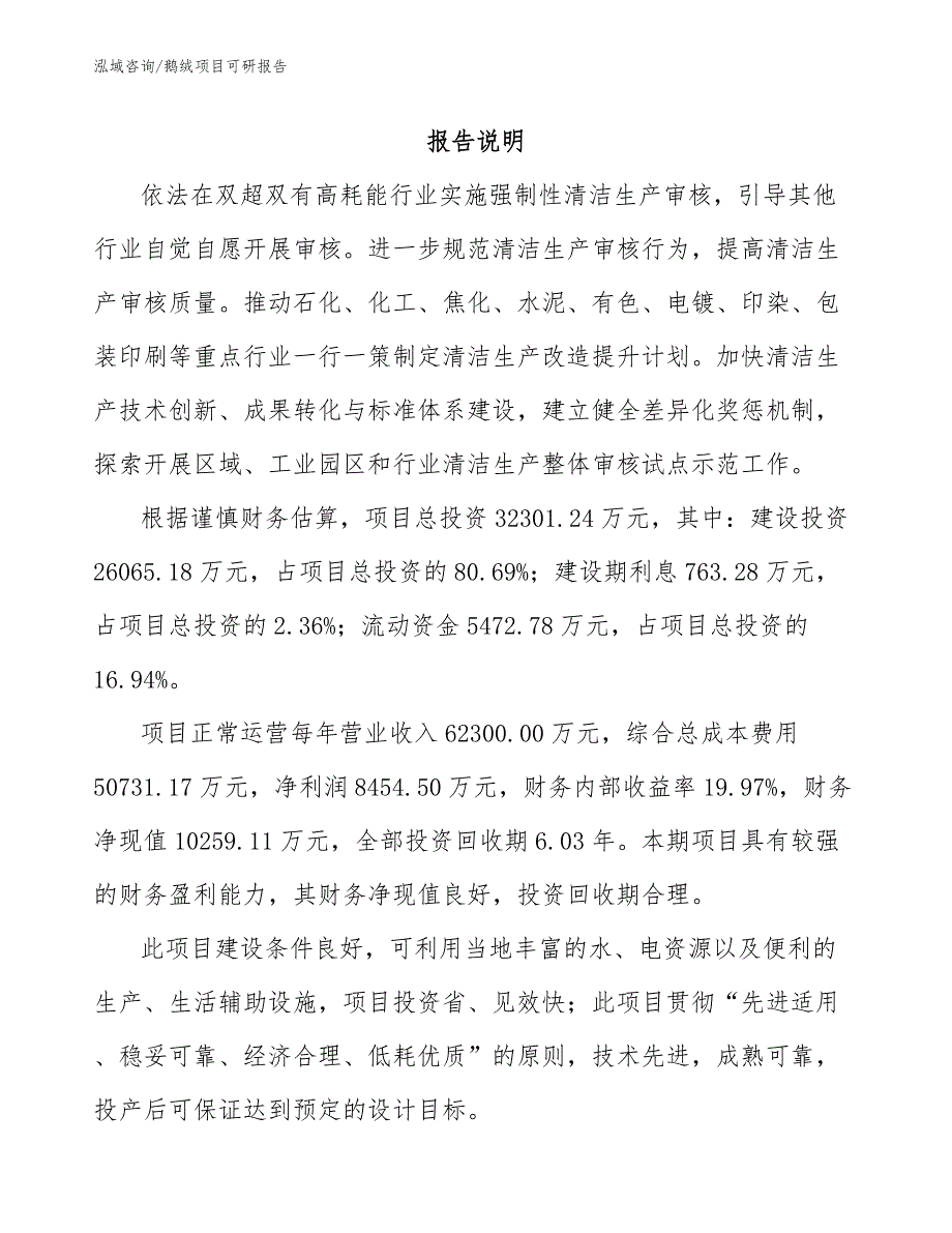 鹅绒项目可研报告_第2页