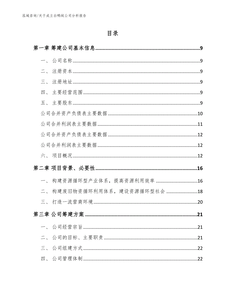 关于成立白鸭绒公司分析报告模板范文_第4页