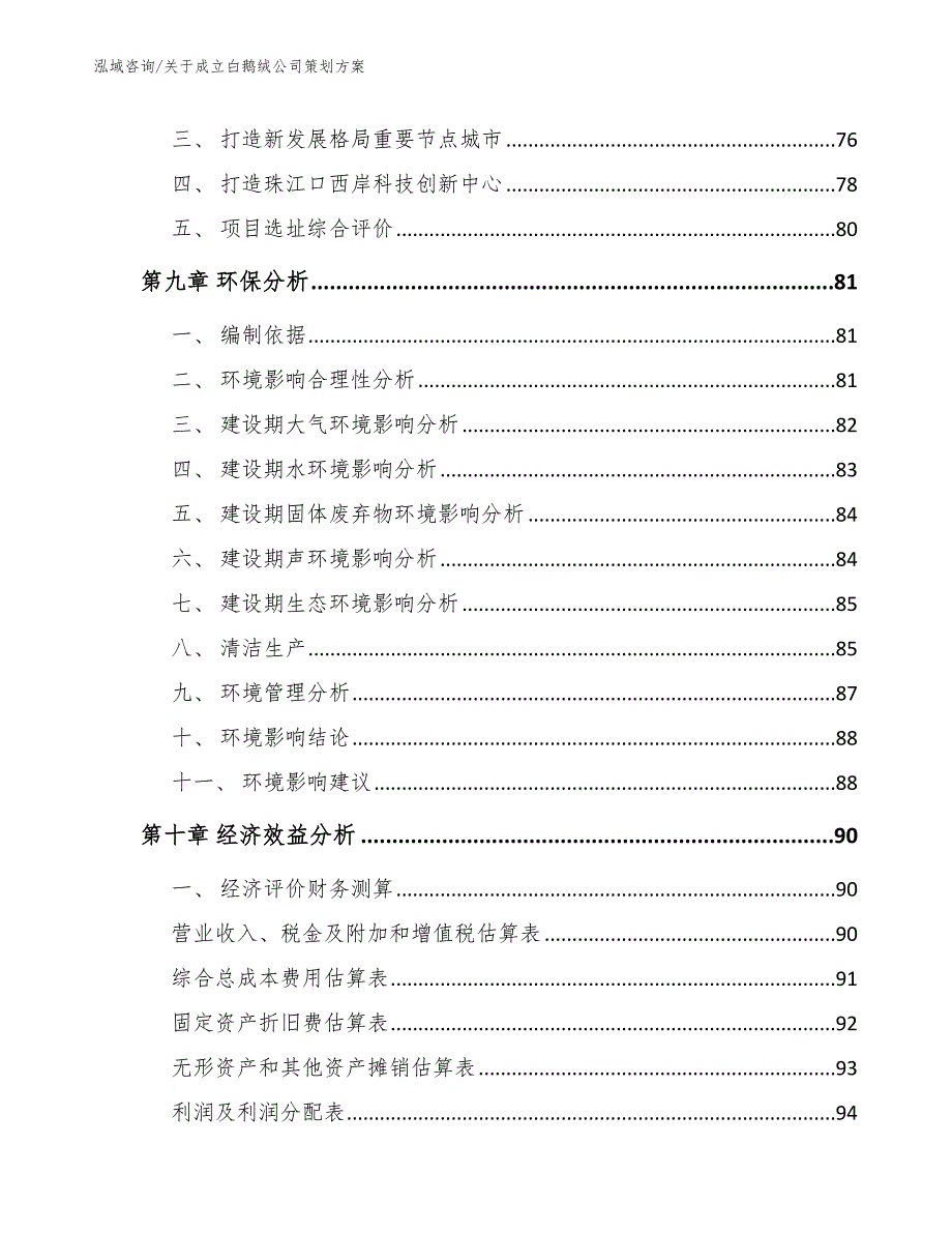 关于成立白鹅绒公司策划方案_参考模板_第4页