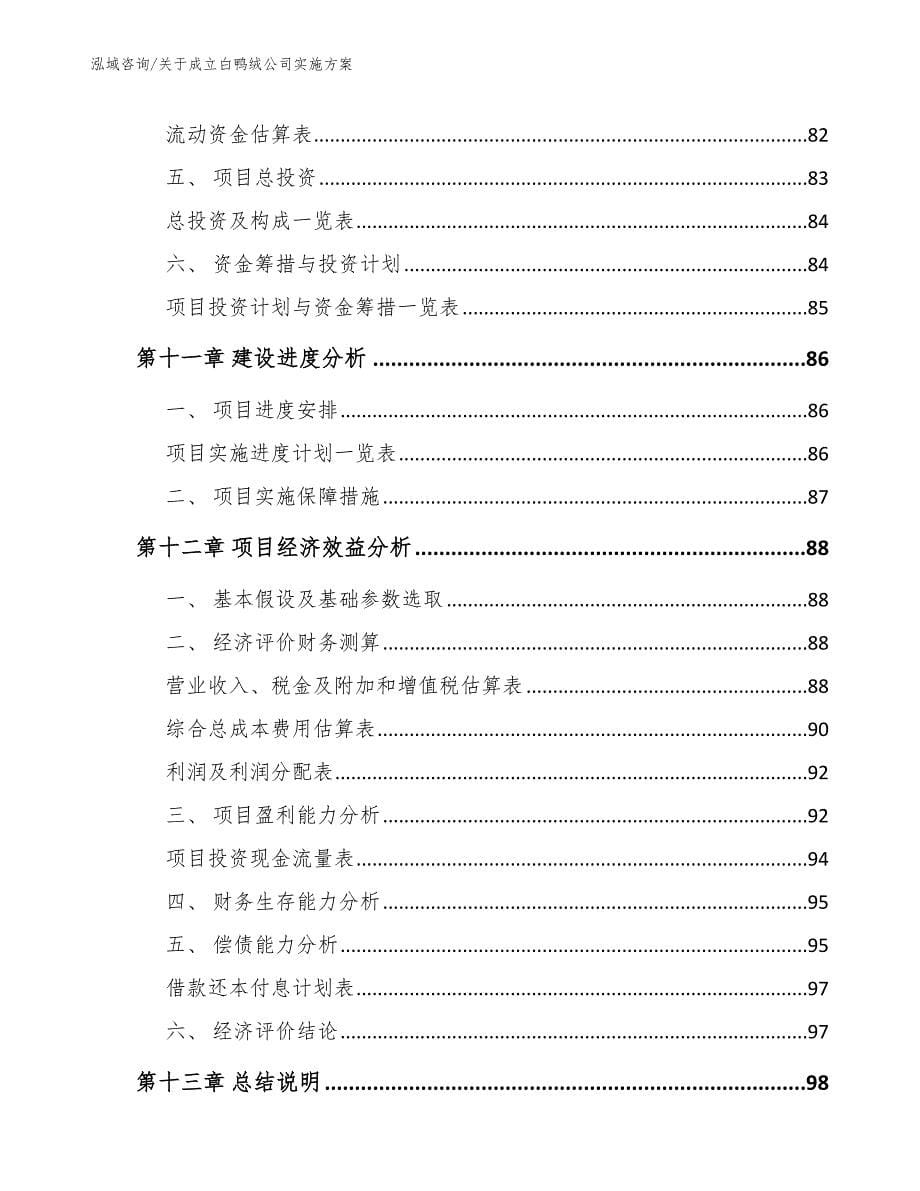 关于成立白鸭绒公司实施方案_第5页