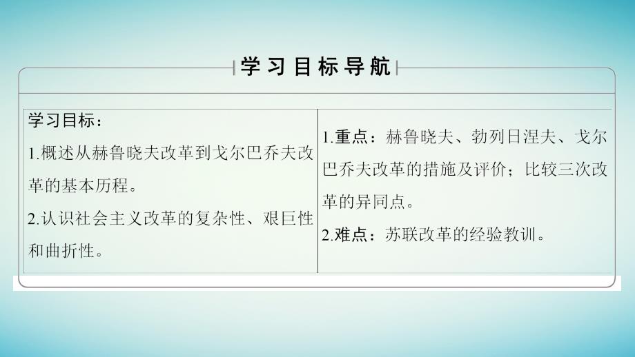 高中历史第3单元各国经济体制的创新和调整第17课苏联的经济改革课件岳麓版必修_第2页