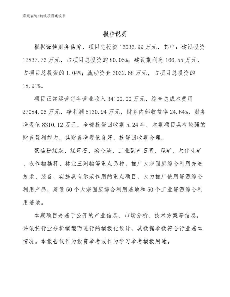 鹅绒项目建议书模板参考_第2页