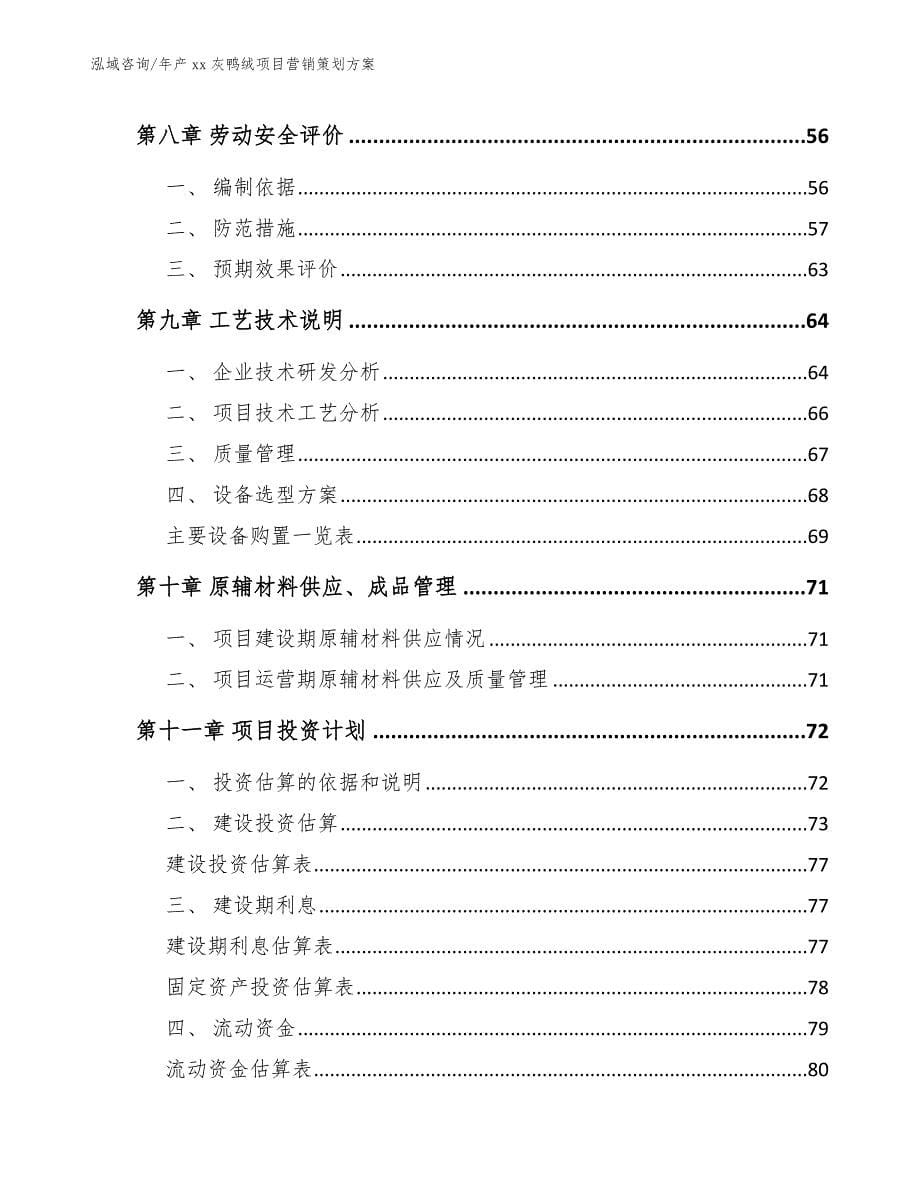 年产xx灰鸭绒项目营销策划方案_第5页