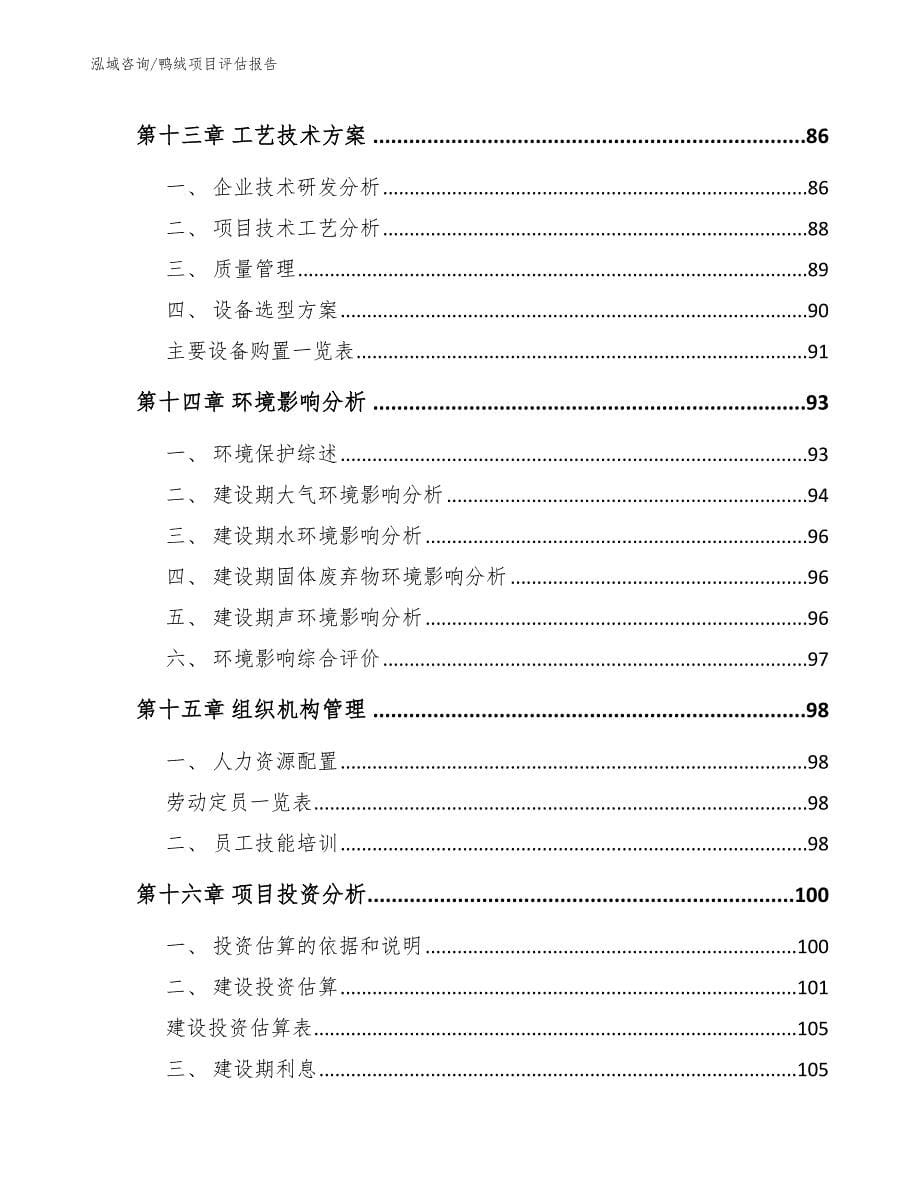 鸭绒项目评估报告_参考模板_第5页