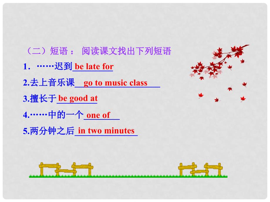 八年级英语上册 Unit 2 My Favourite School Subject Lesson 9 Don’t Be Late for Class! 课件 冀教版_第4页