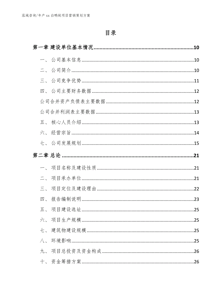 年产xx白鸭绒项目营销策划方案_第2页