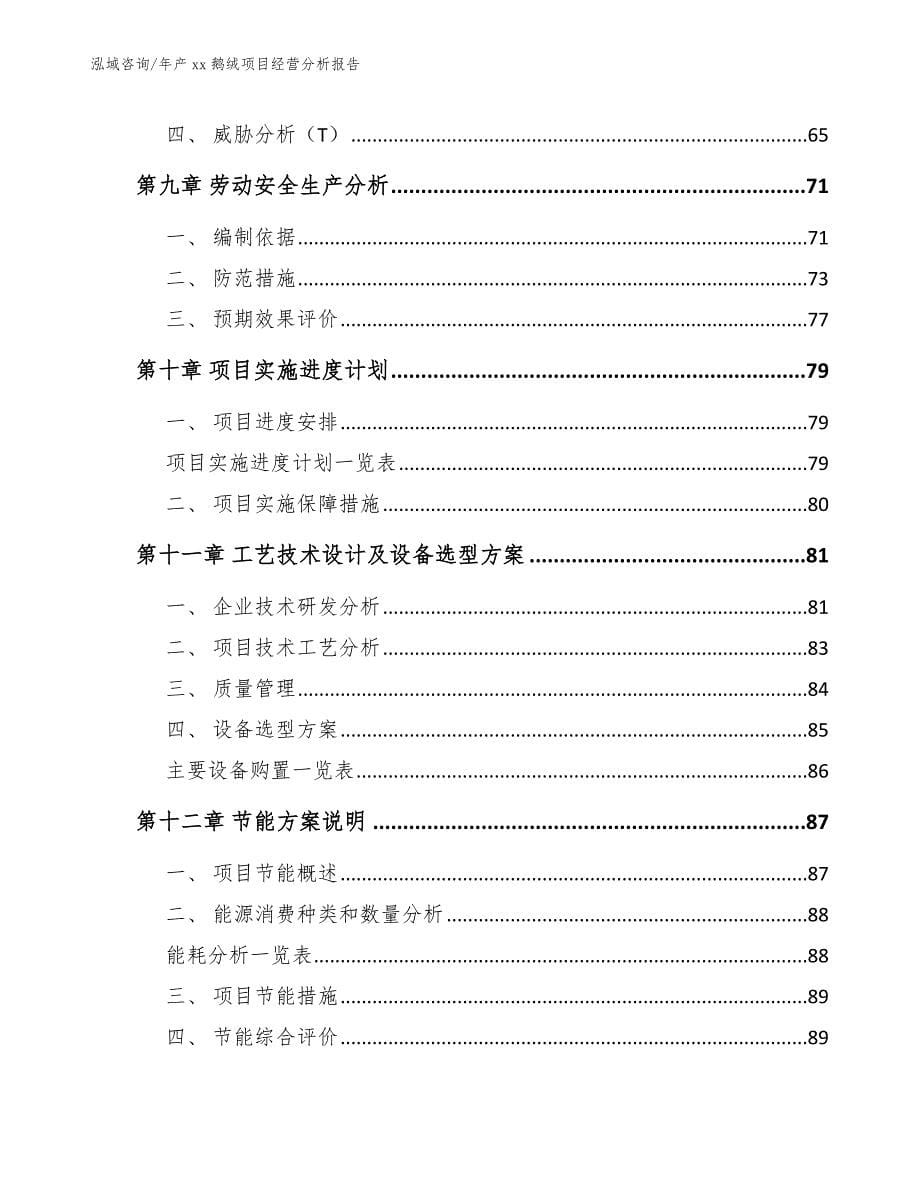 年产xx鹅绒项目经营分析报告【参考模板】_第5页