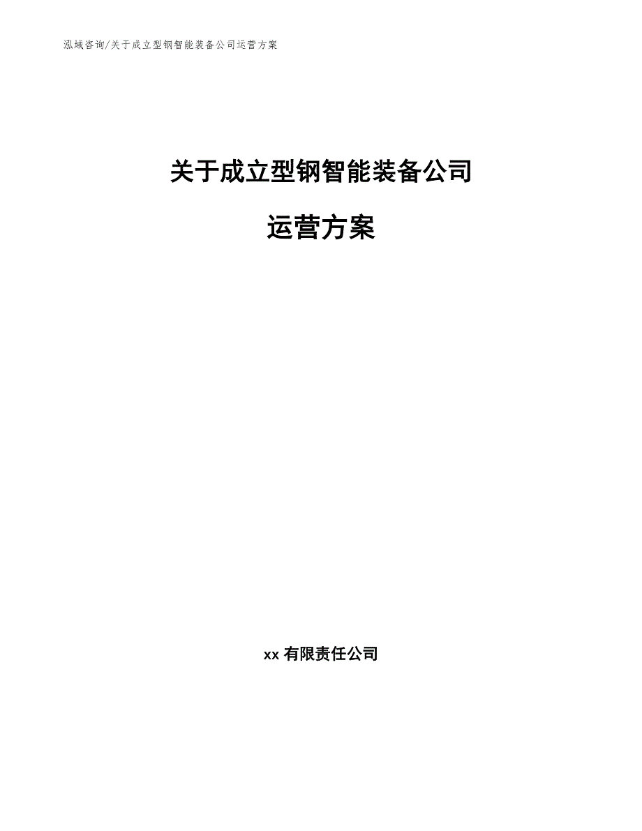 关于成立型钢智能装备公司运营方案（模板参考）_第1页