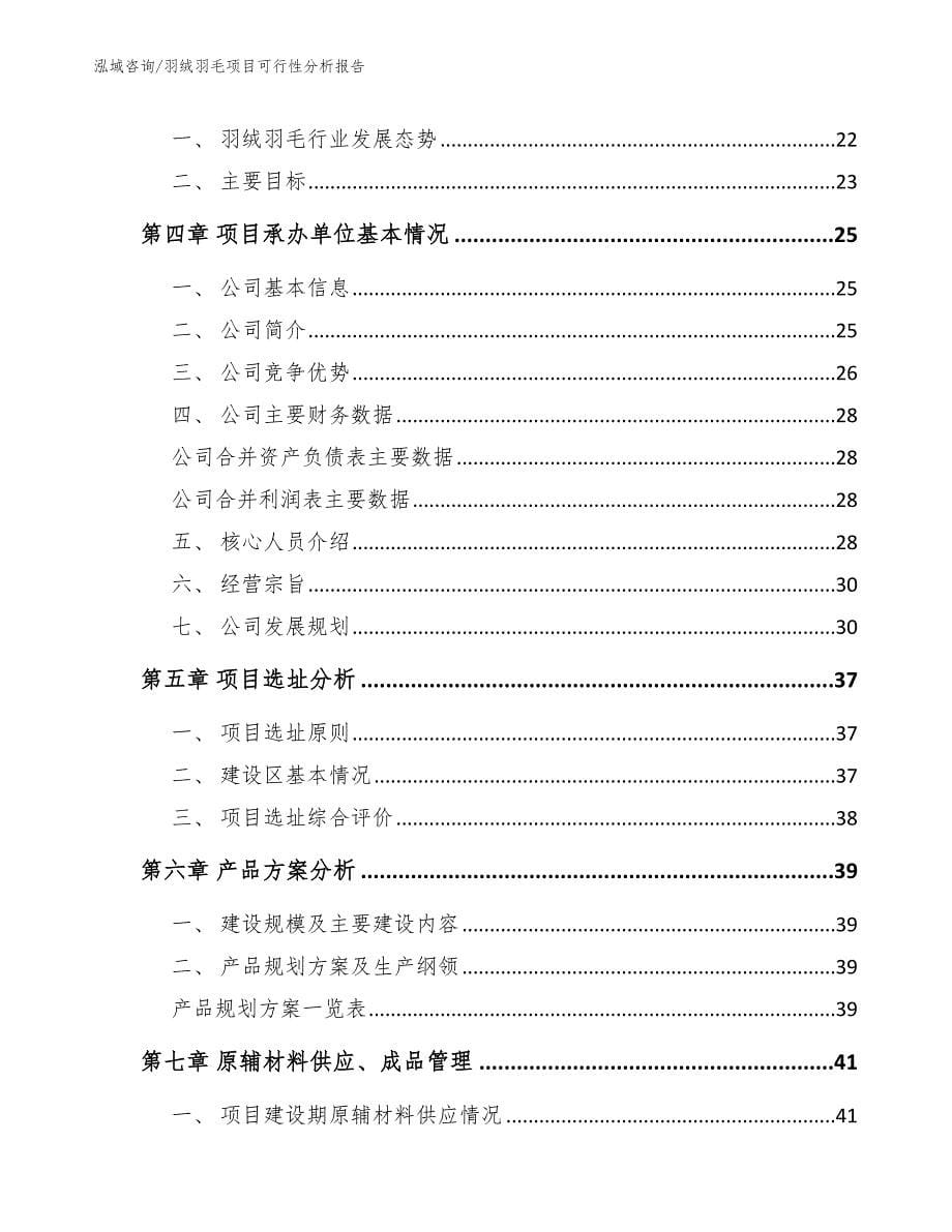 羽绒羽毛项目可行性分析报告_范文模板_第5页