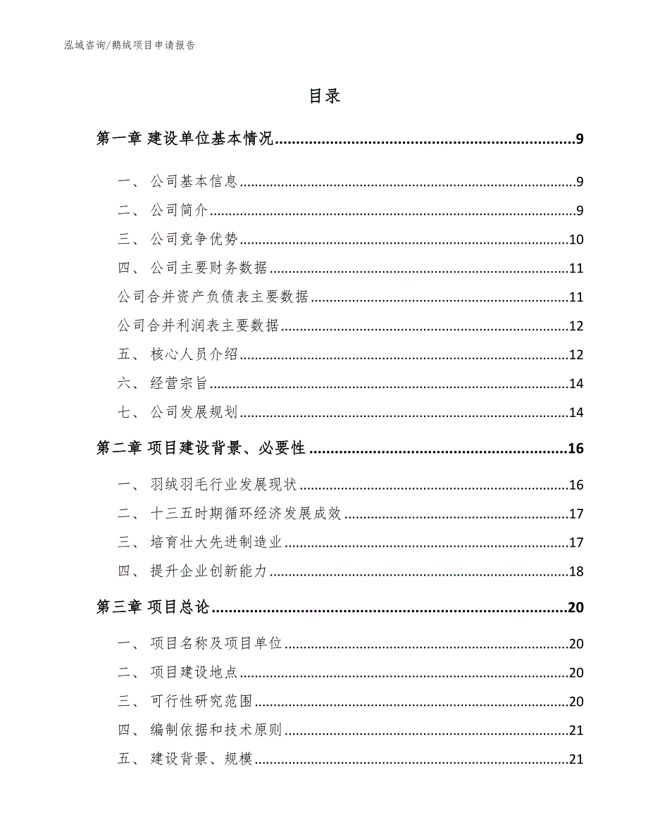 鹅绒项目申请报告模板范本_第3页