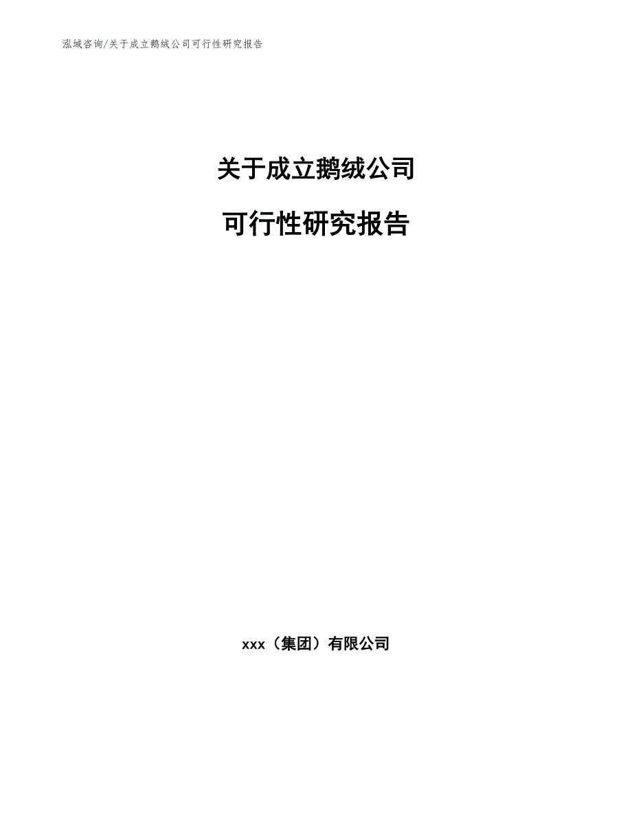 关于成立鹅绒公司可行性研究报告（参考范文）_第1页