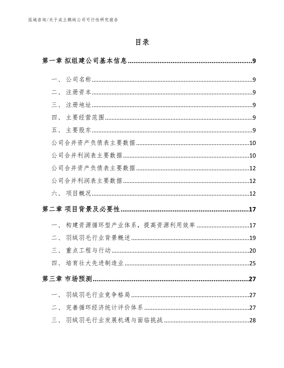 关于成立鹅绒公司可行性研究报告（参考范文）_第4页