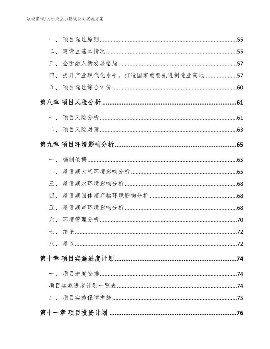 关于成立白鹅绒公司实施方案_第5页