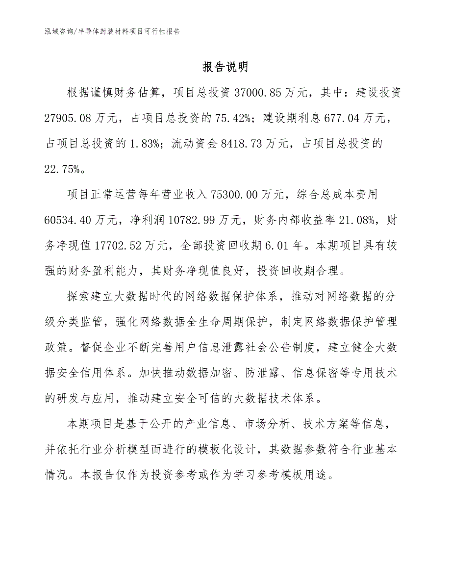 半导体封装材料项目可行性报告（模板参考）_第2页