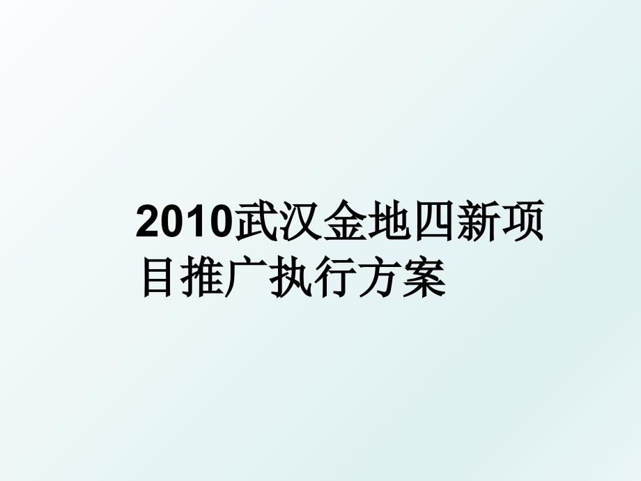 武汉金地四新项目推广执行方案_第1页